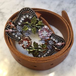 Rinestone Leather Belt Size Medium